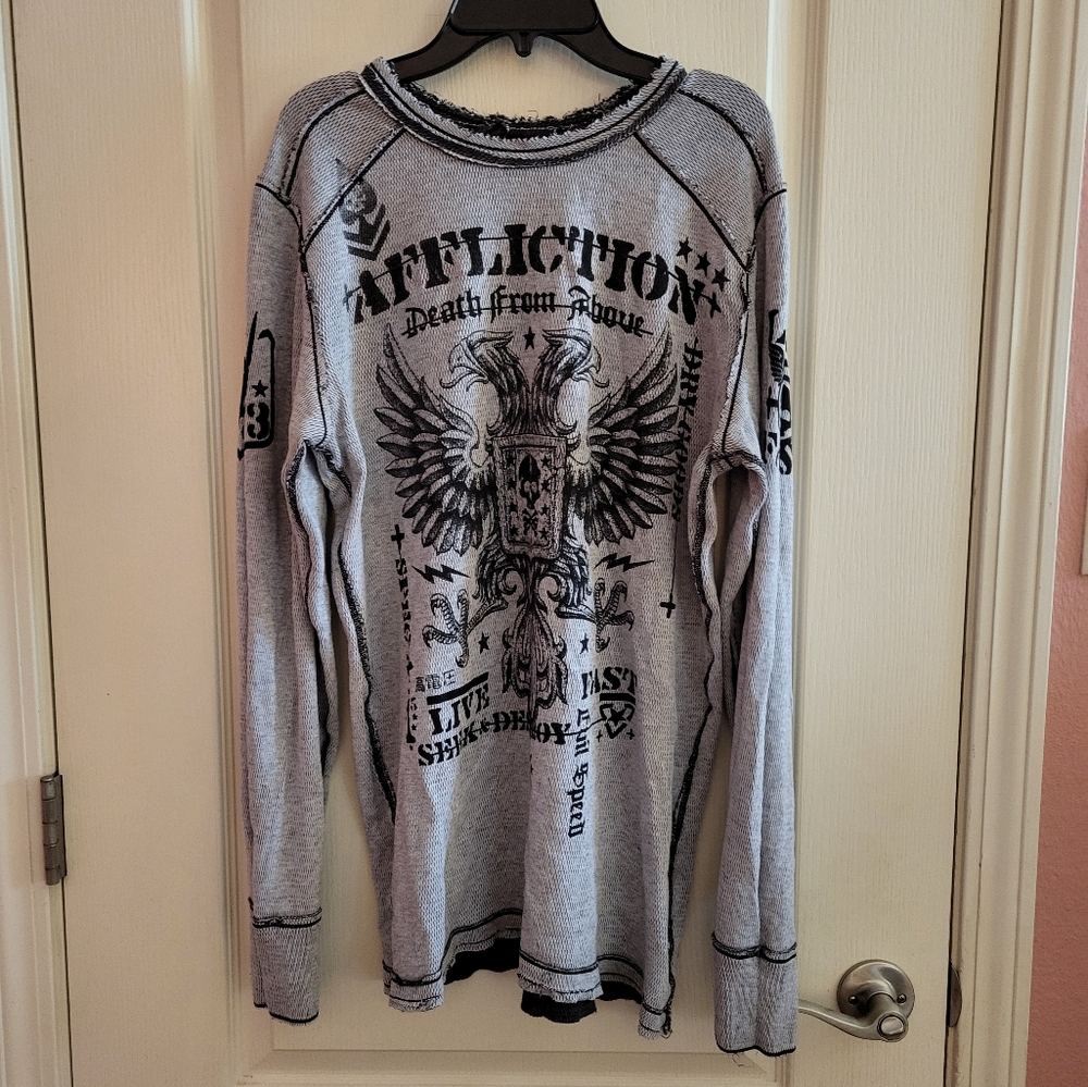 Affliction Reversable long sleeve tee